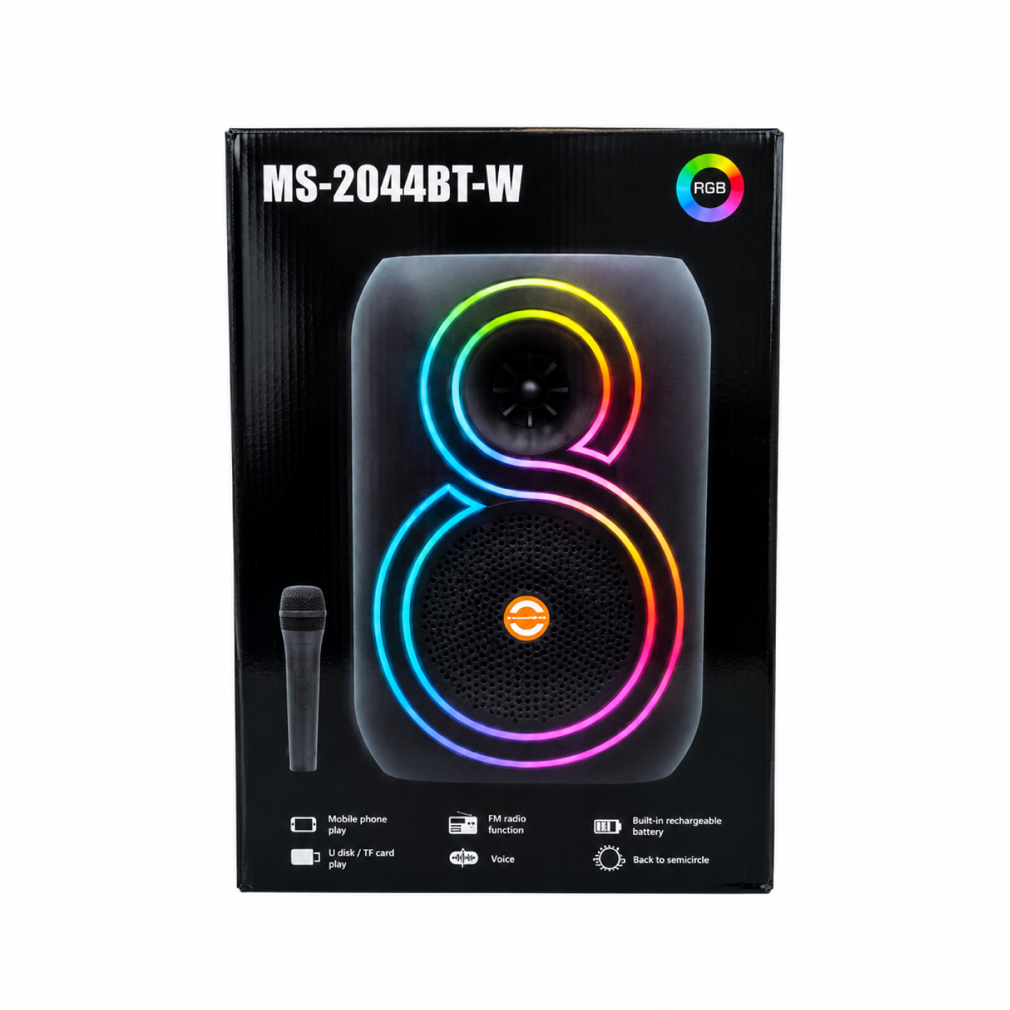 Enceinte Bluetooth Portable MS-2044BT-W 12W 8" TWS avec Micro Sans Fil – Image 4