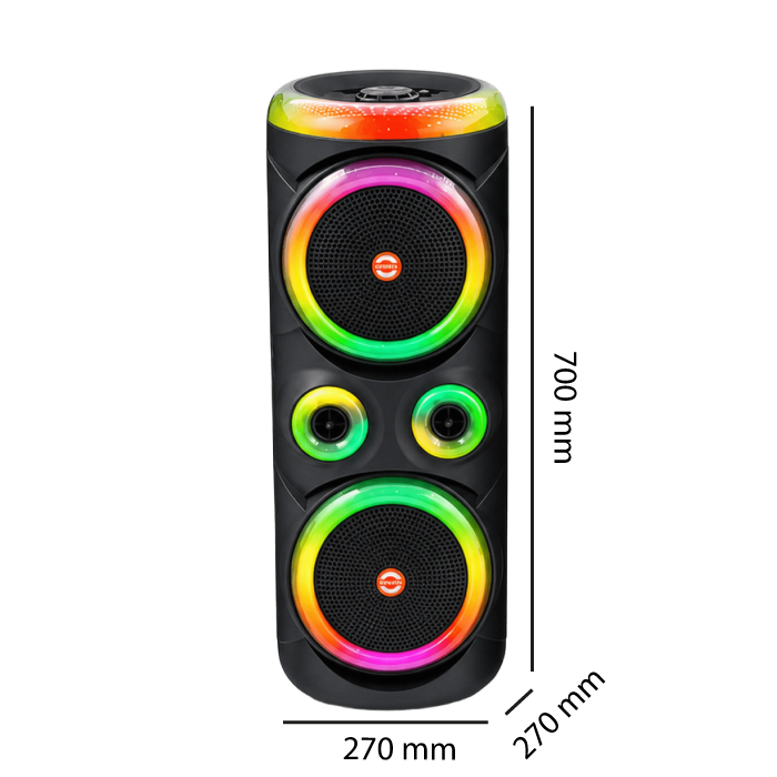 Enceinte Bluetooth Portable MS-2056BT-W Double 8 Pouces 24W avec Microphone Sans Fil – Image 2