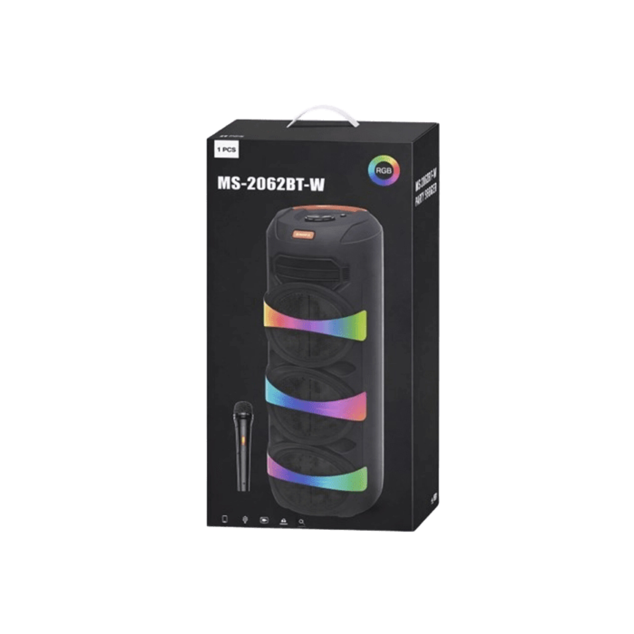 Enceinte Bluetooth Portable MS-2062BT-W – Triple 8" 12W RMS avec Micro Sans Fil – Image 2